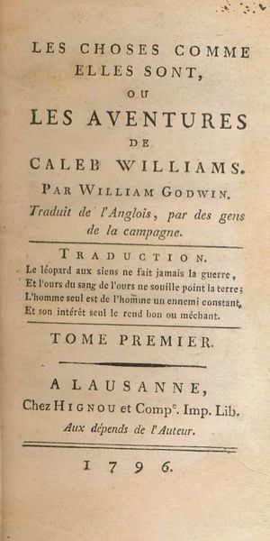 Les choses comme elles sont ou les aventures de Caleb …