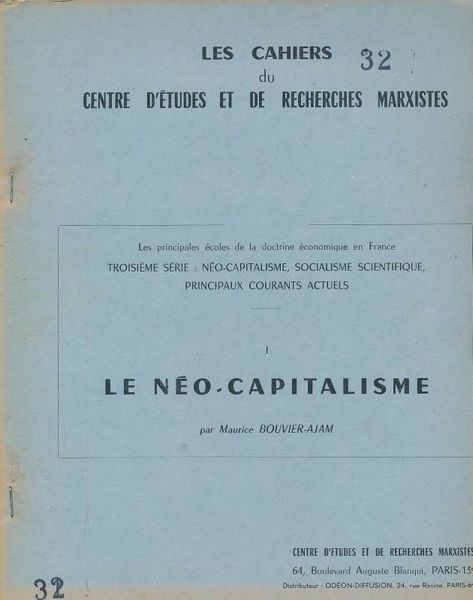 Les principales écoles de la doctrine économique en France. Troisième …