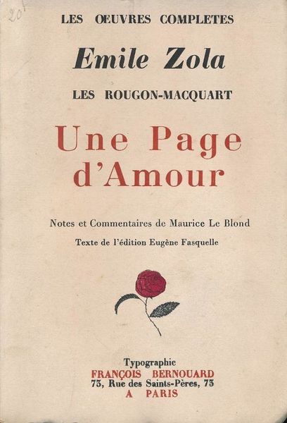Les Rougon-Macquart. Une Page d'Amour