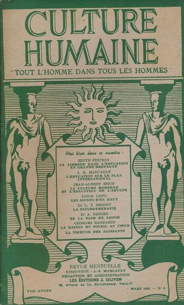 Culture humaine. "Tout l'Homme dans tous les Hommes". N° 3
