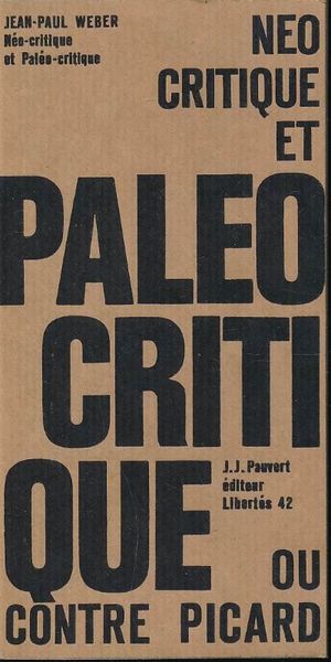 Néo-critique et Paléo-critique ou Contre Picard