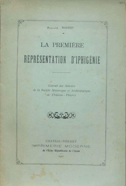 La première représentation d'Iphigénie