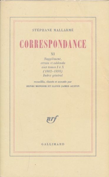 Correspondance. XI Supplément, errata et addenda aux tomes I à …