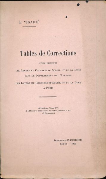 Tables de Corrections pour déduire les Levers et Couchers du …