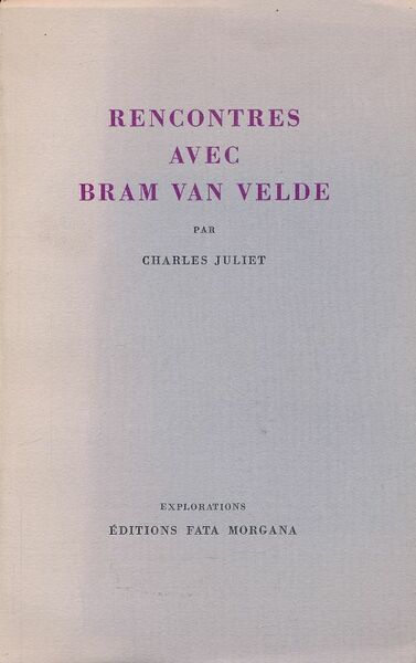 Rnecontres avec Bram Van Velde