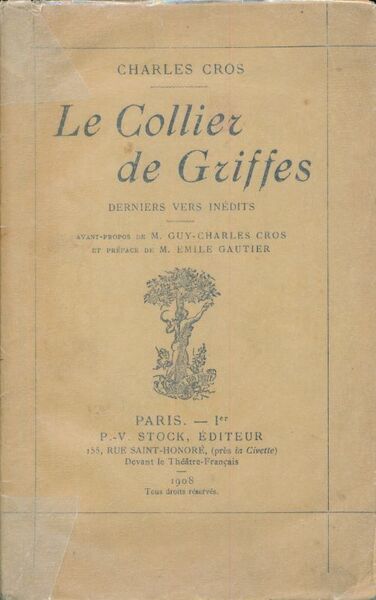 Le collier de griffes. Derniers vers inédits