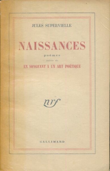 Naissances poème suivs de En songeant à un art poétique