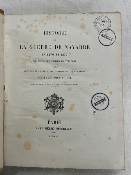 Histoire de la guerre de Navarre en 1276 et 1277.