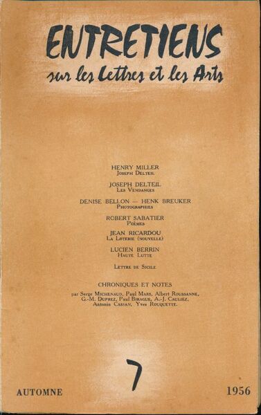 Entretiens sur les lettres et les arts. 7