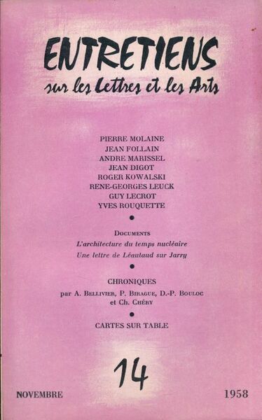 Entretiens sur les lettres et les arts. 14