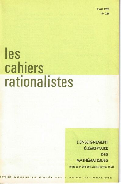 Les Cahiers Rationalistes . Rare réunion de 301 numéros