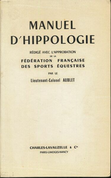 Manuel d'hippologie