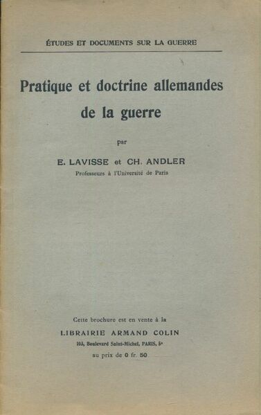 Pratique et doctrine allemandes de la guerre