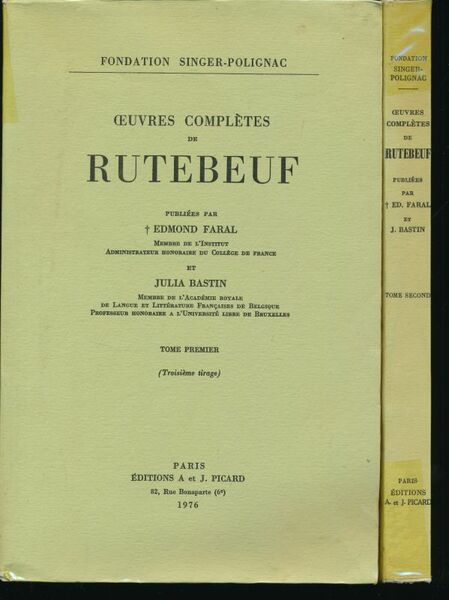 Oeuvres complètes de Rutebeuf