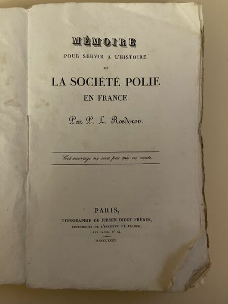 Mémoire pour servir à l'histoire de la Société polie en …