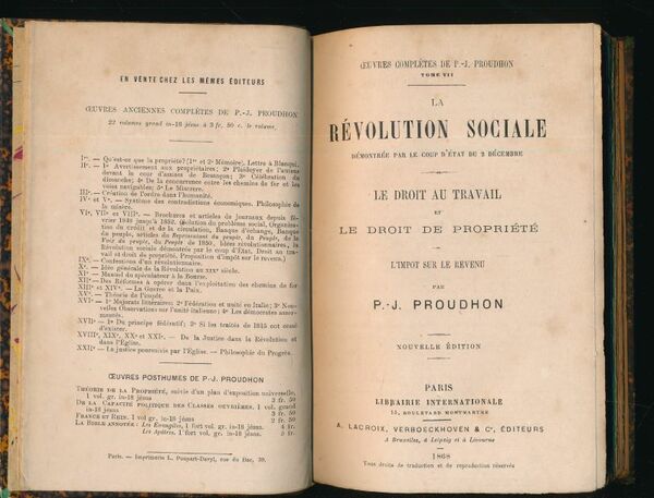 La révolution sociale démontrée par le coup d'état du 2 …