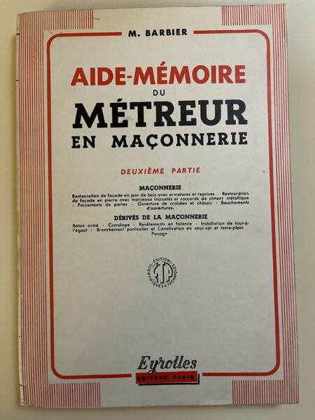 Aide mémoire du metreur en maçonnerie