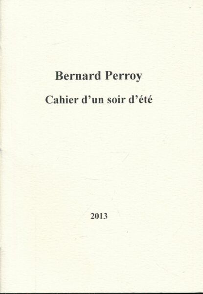 Cahier d'un soir d'été