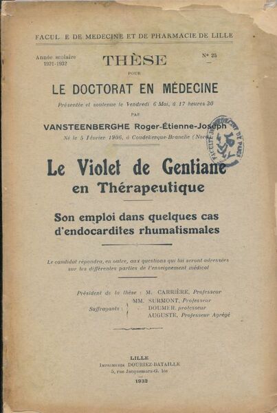 Le violet de gentiane en thérapeutique. Son emploi dans quelques …