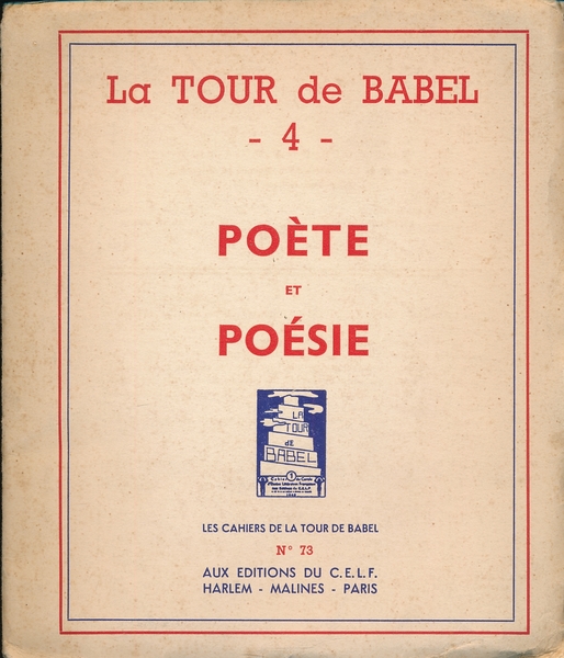 La tour de Babel n° 4. Poète et poésie