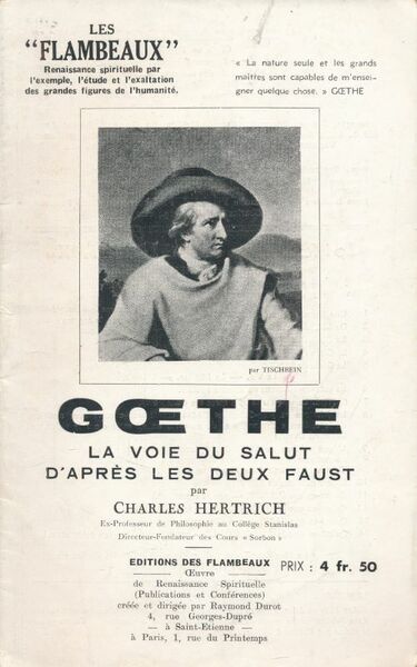 Goethe ou la voie du salut d'après les deux Faust