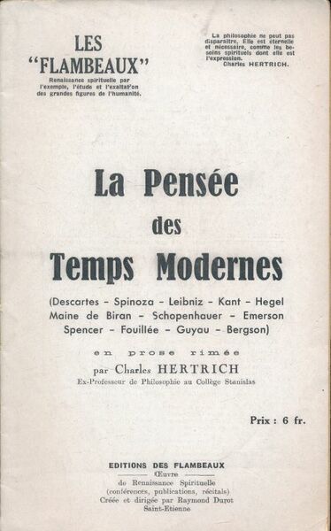 La pensée des temps modernes
