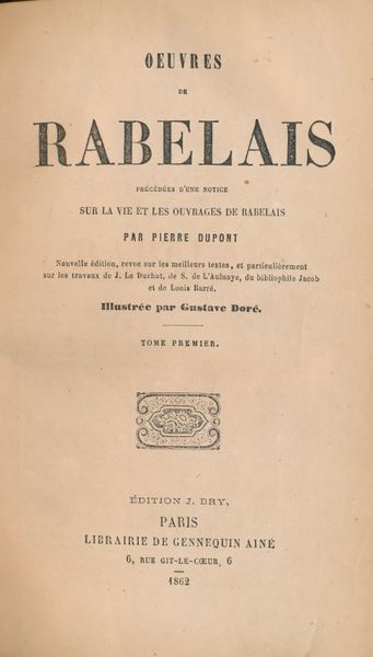 Oeuvres de Rabelais, précédées d'une notice sur la vie et …