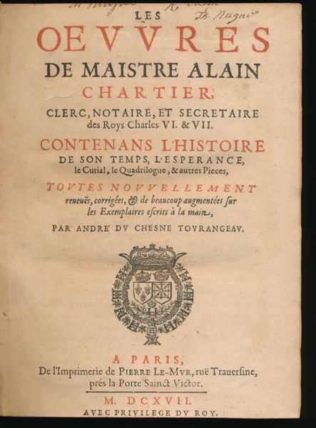 Les oeuvres de Maistre Alain Chartier