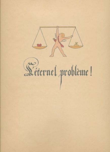 L'éternel problème. Avec aquarelle originale