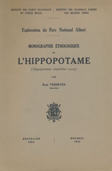Monographie éthnologiqque de l'hippopotame (Hippopotamus amphibius linne)