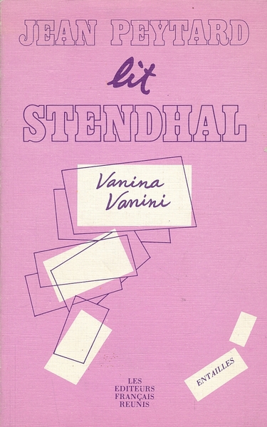 Jena peytard lit Stendhal. Vanina vanini. Analyse sémiotique de Vanina …