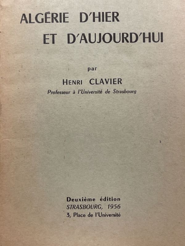 Algérie d'hier et d'aujourd'hui