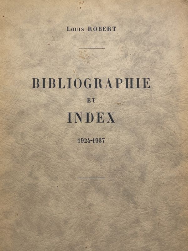 Bibliographie et index. 1924 - 1937