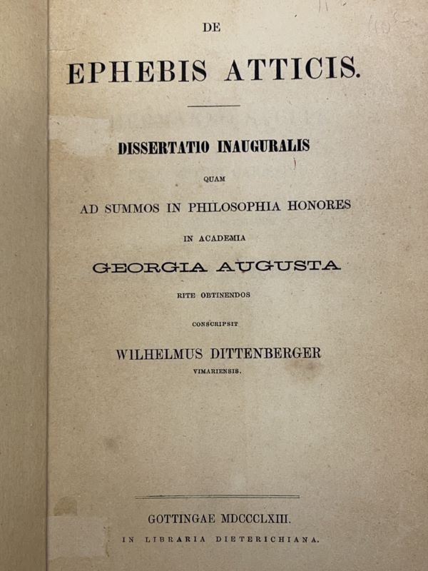 De Ephebis Atticis. Disseratio inauguralis quam ad summos in philosophia …