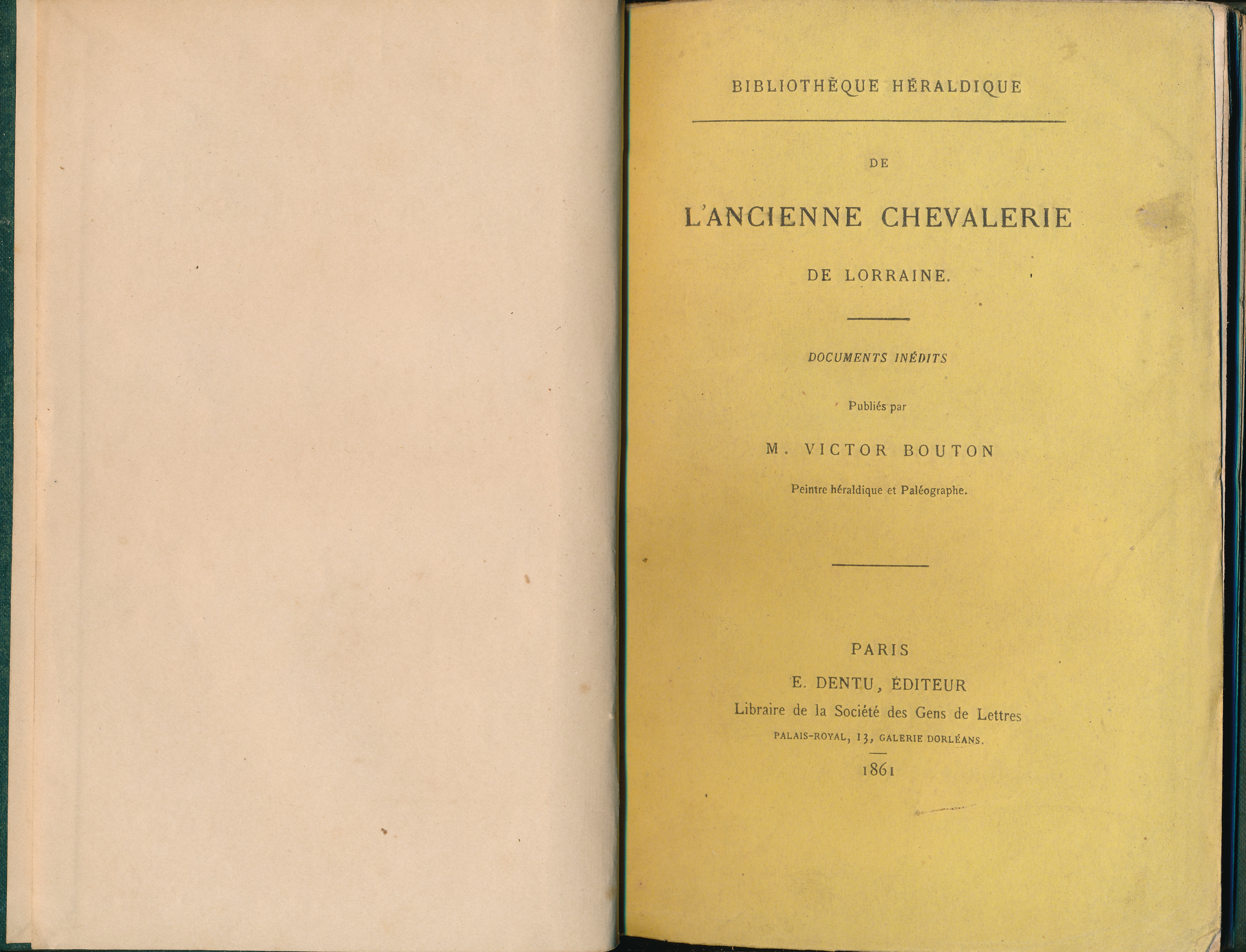 De l'ancienne chevalerie de Lorraine