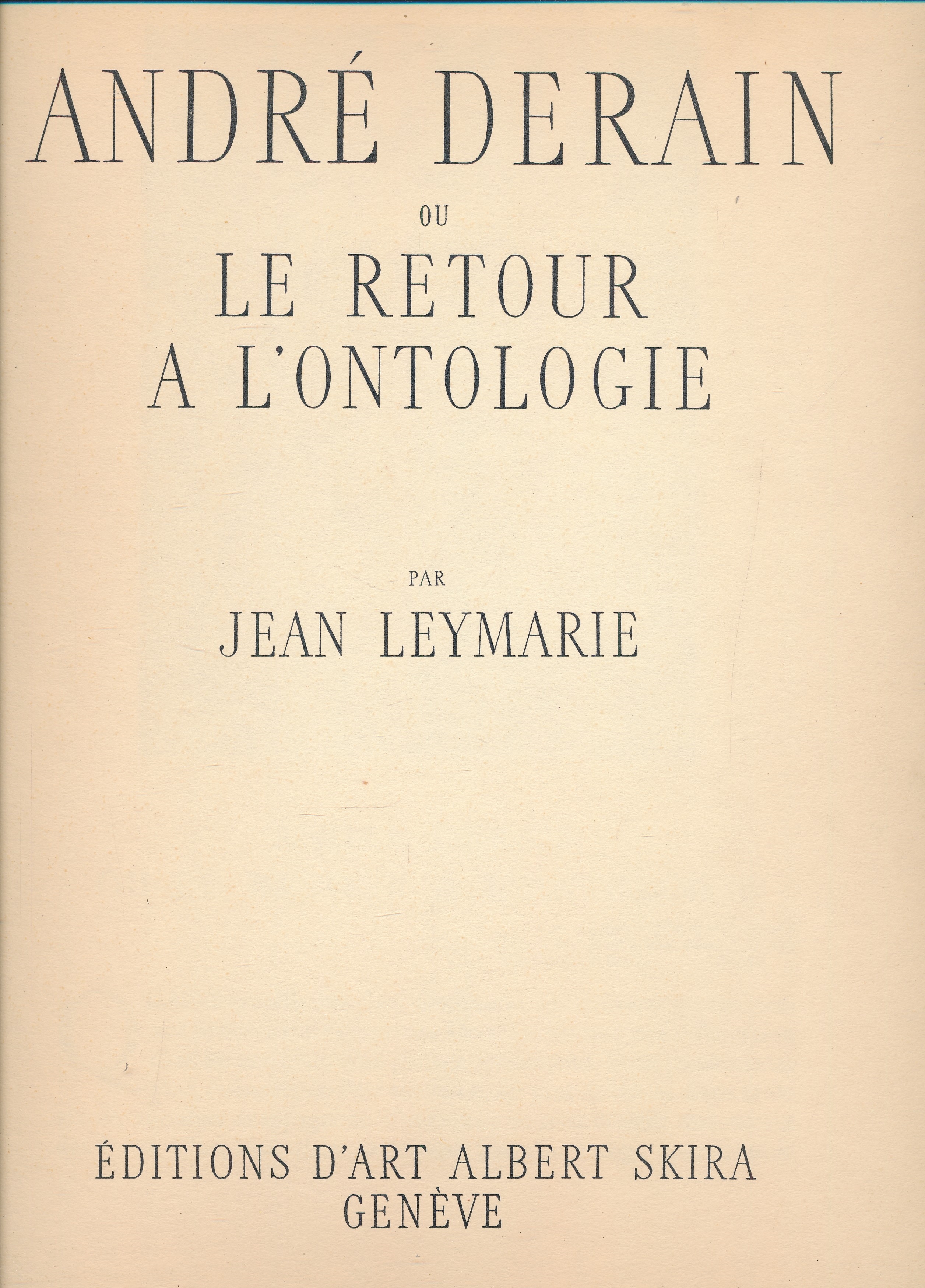 Derain ou le retour à l'ontologie