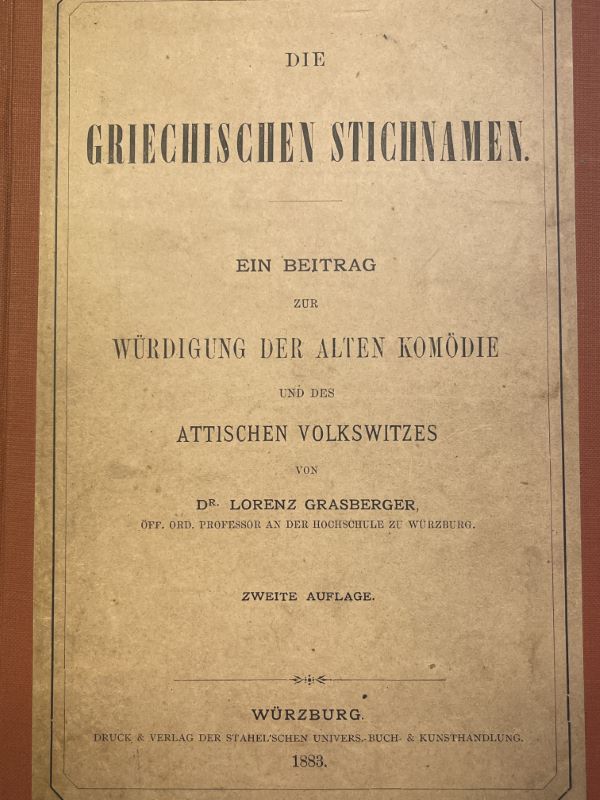 Die griechischen stichnamen