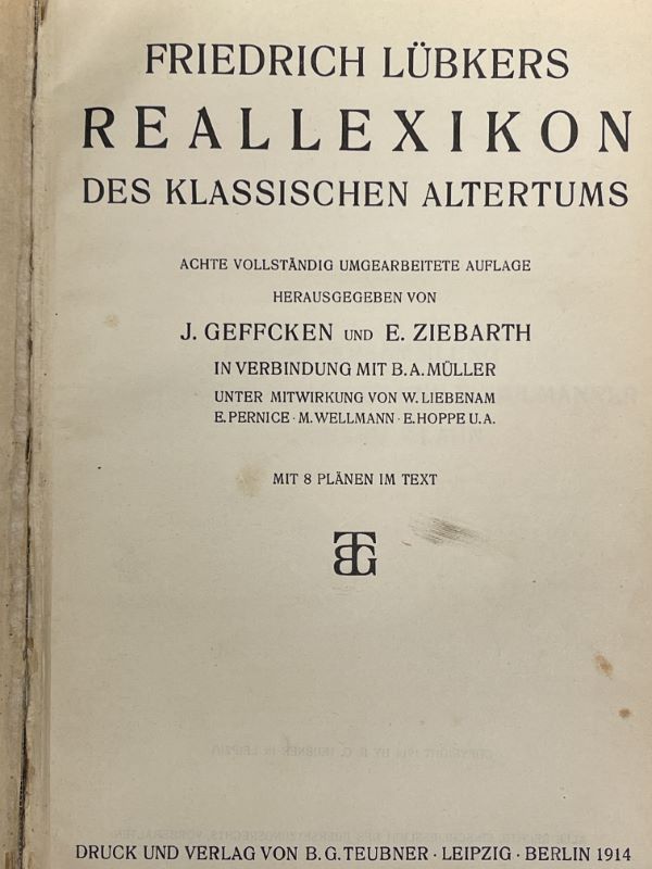 Friedrich Lubkers. Reallexikon des klassischen altertums