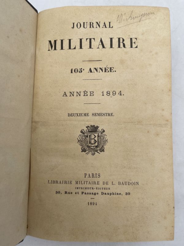 Journal militaire .105e année. Deuxième semestre 1894