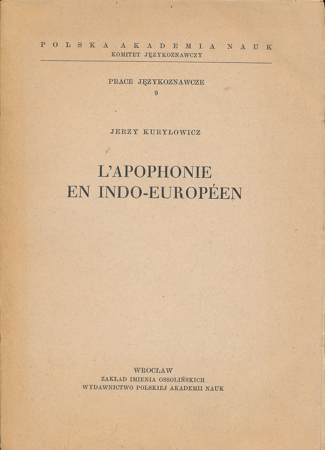L'apophonie en Indo - Europeen