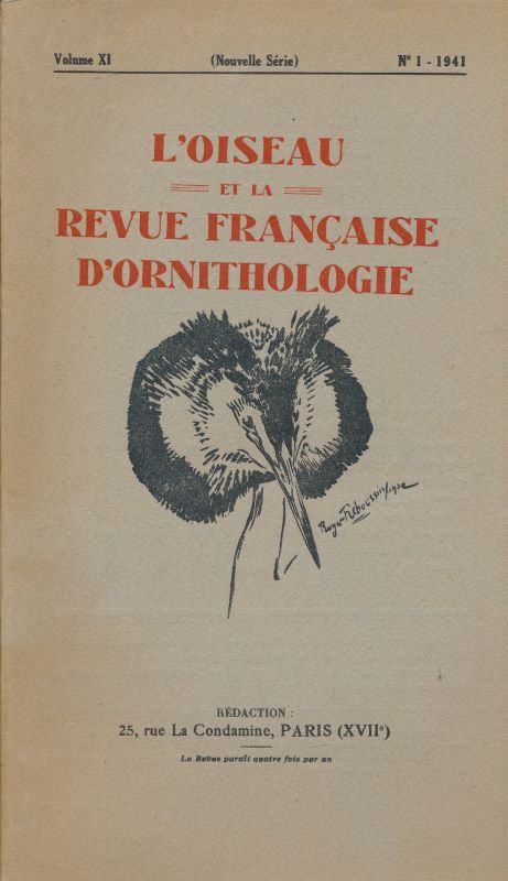 L'oiseau et la revue française d'ornithologie. Volume XI - 4 …