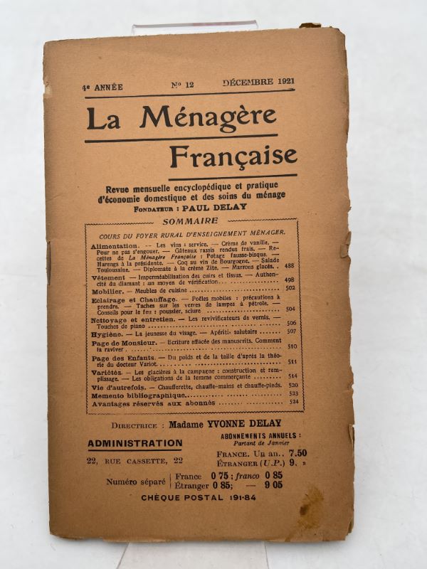 La ménagère française. 4eme année. N°12