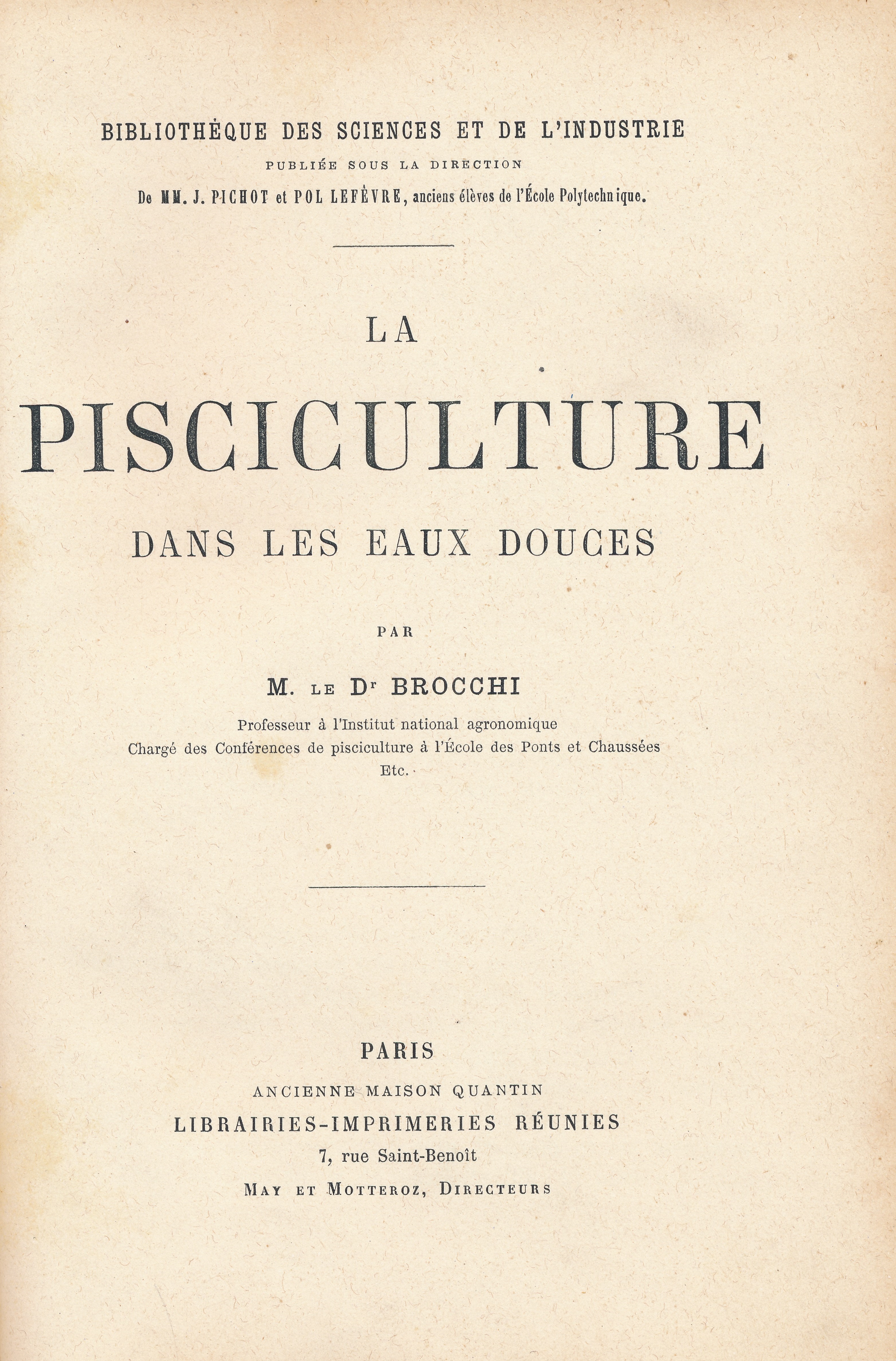 La pisciculture dans les eaux douces