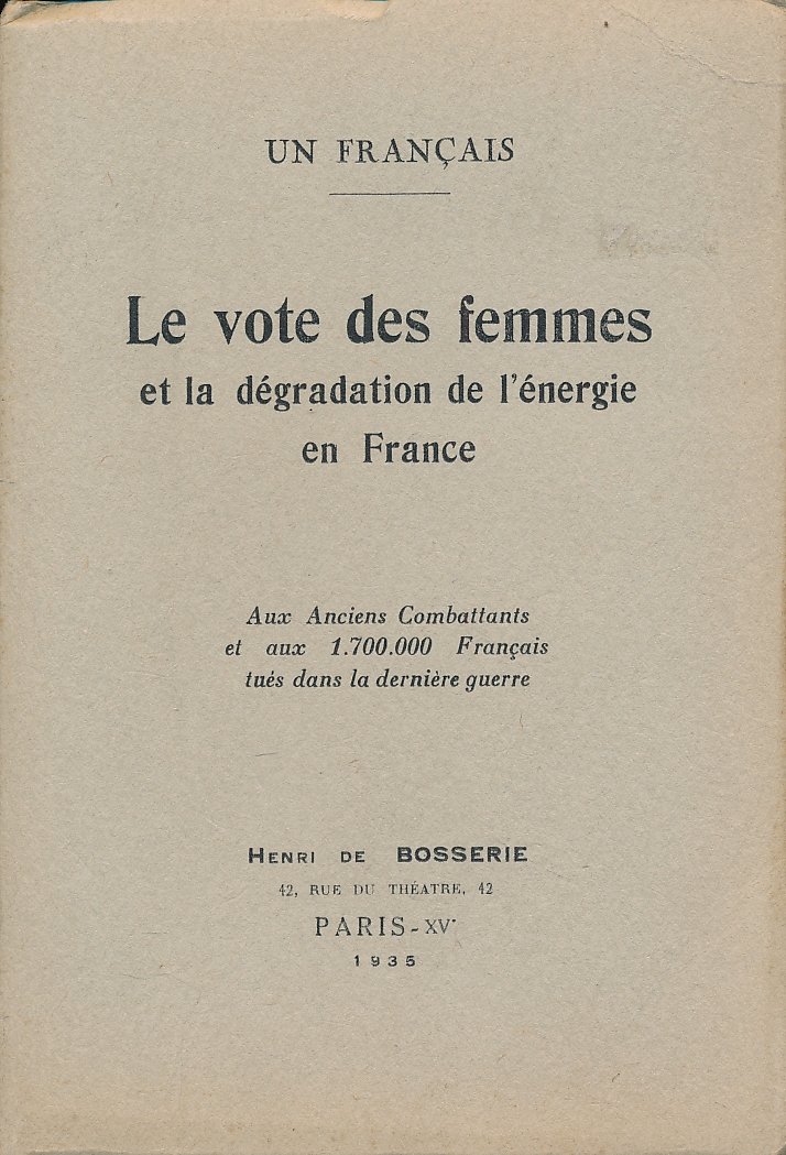 Le vote des femmes et la dégradation de l'énergie en …
