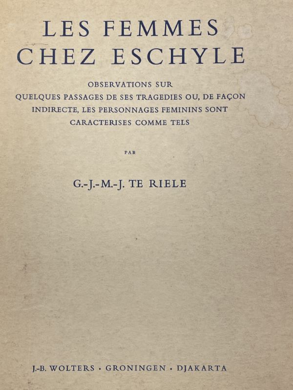 Les femmes chez Eschyle. Observations sur quelques passages de ses …