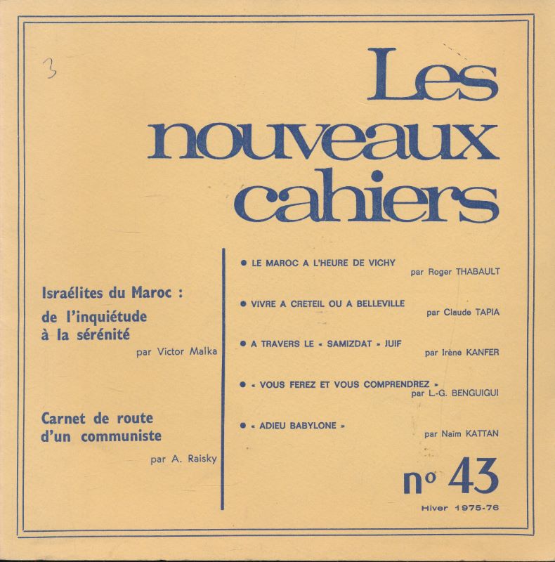 Les nouveaux cahiers. N° 43