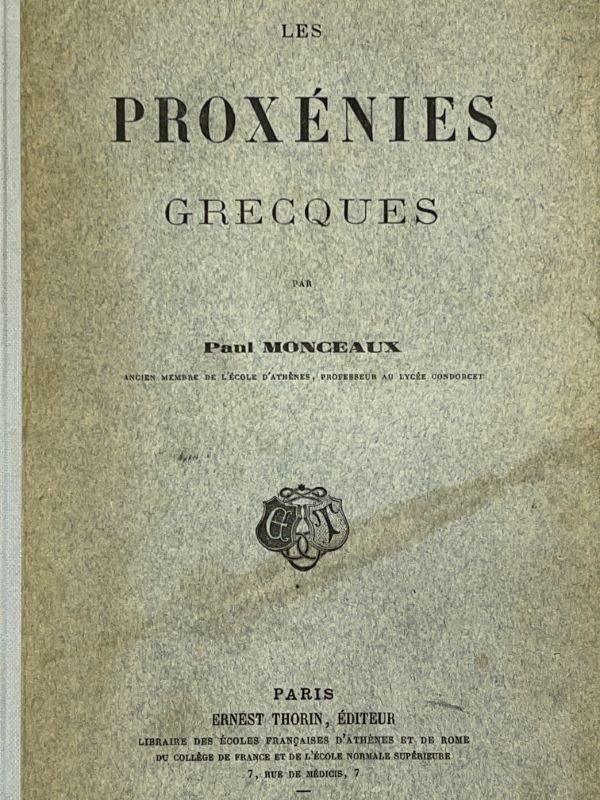 LES PROXENIES GRECQUES