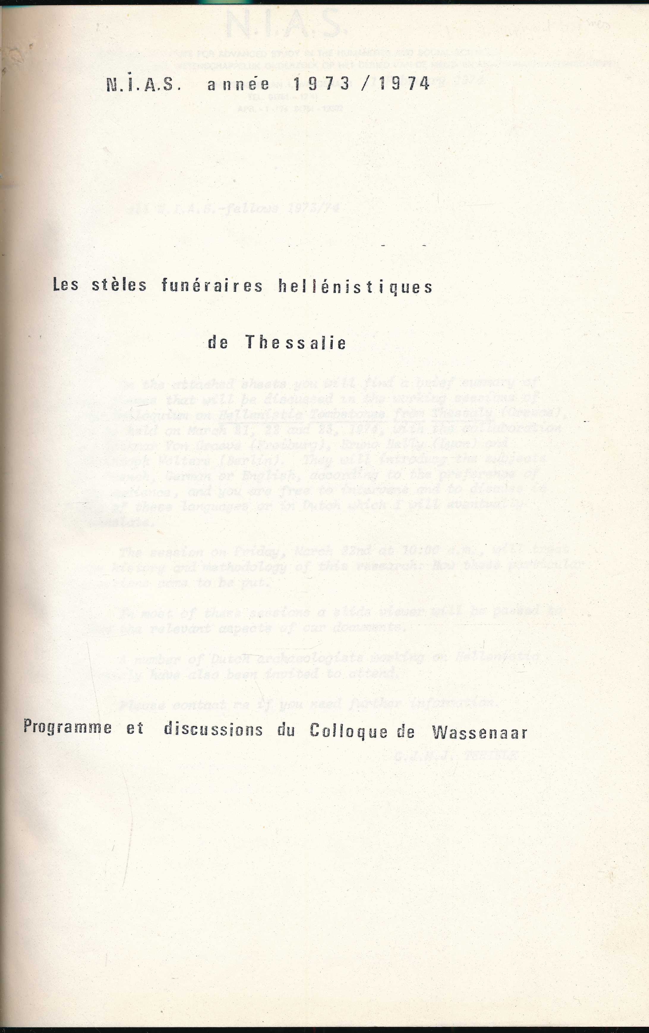 Les stèles funéraires héllénistiques de Thessalie