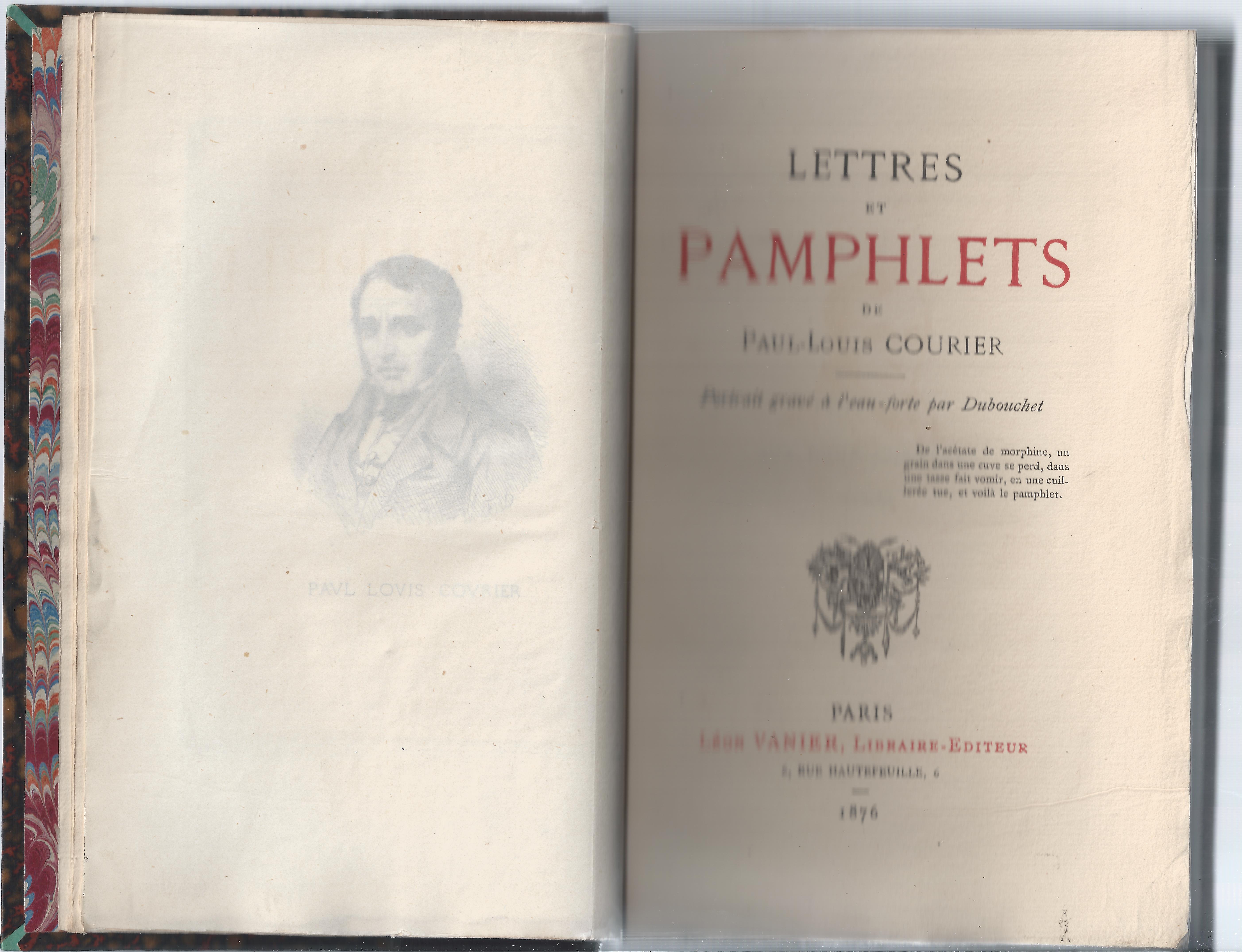 Lettres et pamphlet