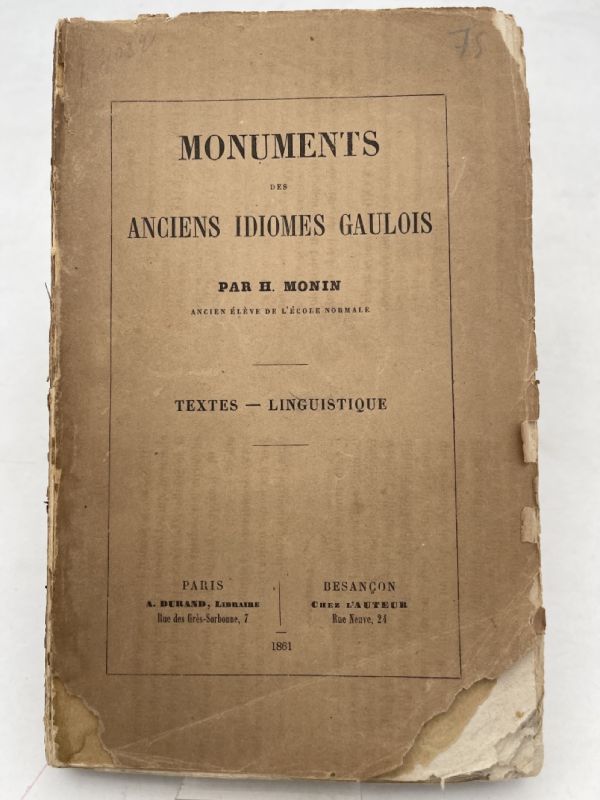 Monuments Des Anciens Idiomes Gaulois